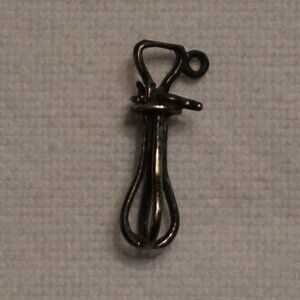 Vintage Sterling Silver Egg Beater Hand Mixer Whisk Bakers Tool Charm Pendant